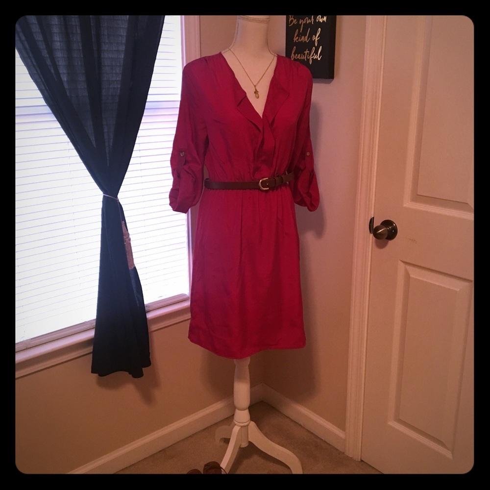 3/4 sleeve knee length dress